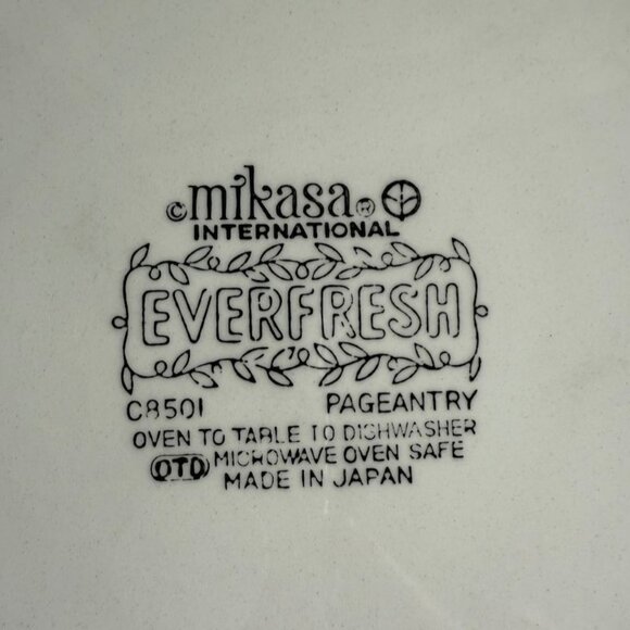 Vintage Mikasa Everfresh "Pageantry" 12-Inch Floral Serving Plate Oven & Microwa - Picture 6 of 7